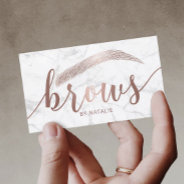 Brows Typography Eyebrow Salon Microblading Marble Business Card at Zazzle