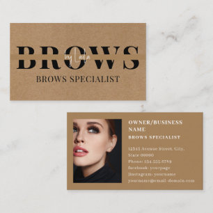 Brows Typography Eyebrow Salon Photo Luxury Business Card