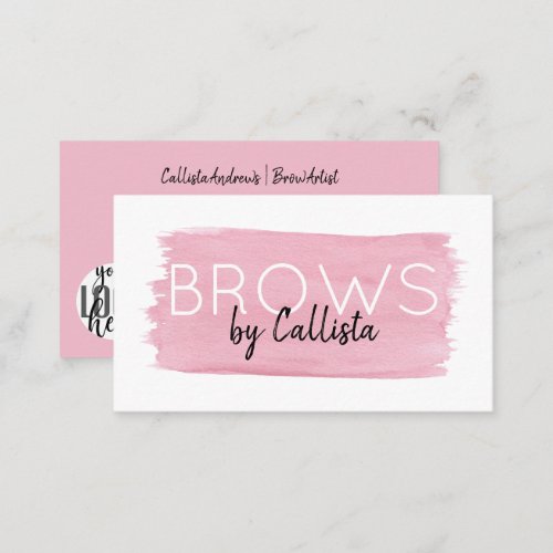 Brows Watercolor Brushstroke Signature Script Business Card