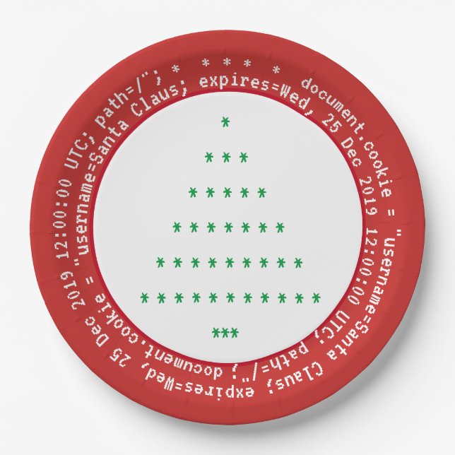 Browser Cookies for Santa Christmas Paper Plates (Front)