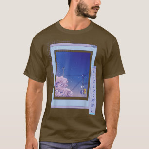 Browser Sakura Cute Anime Vaporwave Japanese Night T-Shirt