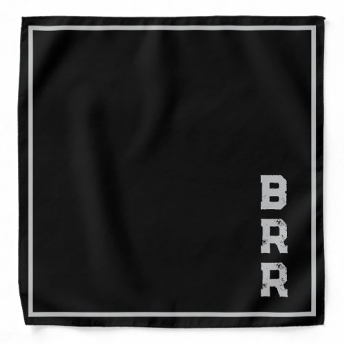 BRR logo Black Gray Lettering Bandana