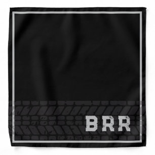 BRR logo Black Gray Lettering w/Tire Mud Tracks Bandana