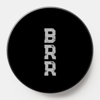 BRR Logo Gray Lettering Black Background PopSocket