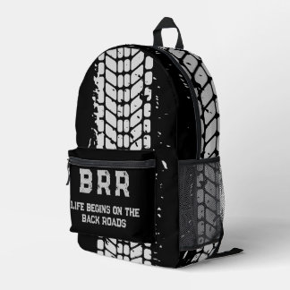 BRR Logo Gray Lettering "Life Begins on the ..." Printed Backpack