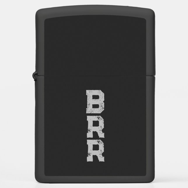 BRR Logo Gray Lettering  Zippo Lighter (Front)