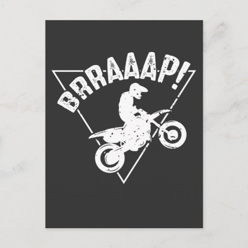 Brraaap Funny Dirt Bike Motocross Rider Postcard