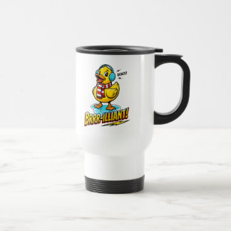 Brrr-illiant Winter Duck, Personalized Name Winter Travel Mug