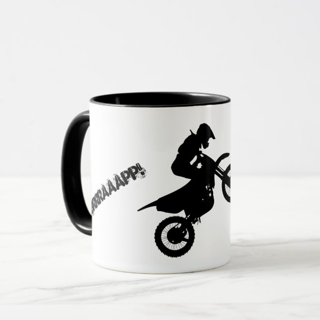 "BRRRAAAPP!" text Dirtbike Mug (Front Left)