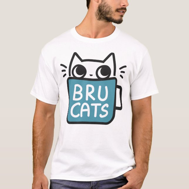 Bru Cats Light T-shirt - large, front logo (Front)
