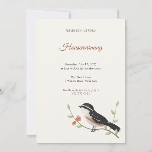 Brubru Bird Housewarming Party Invitation