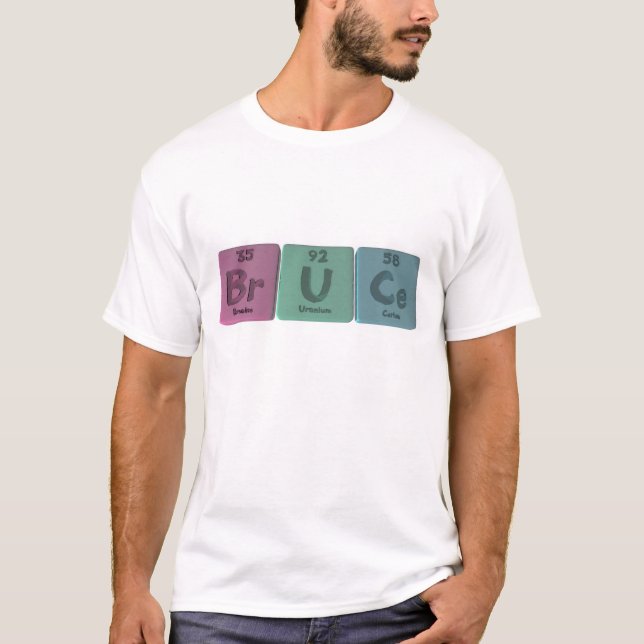 Bruce as Bromine Uranium Cerium T-Shirt (Front)