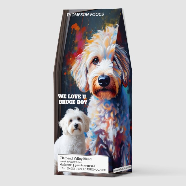 BRUCE BOY Coffee, 12oz Bag, Dark Roast, Flath Roasted Coffee (Front)