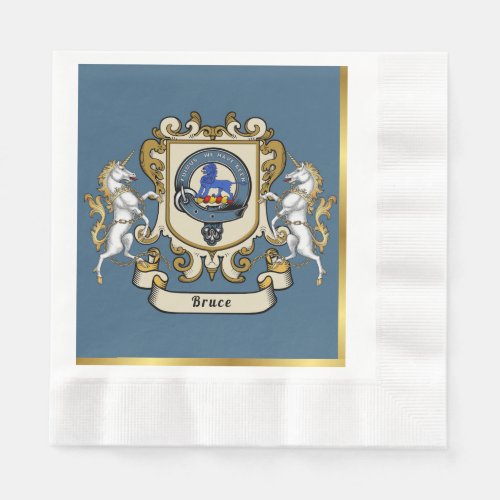 Bruce Clan Badge Blue Personalized Napkins