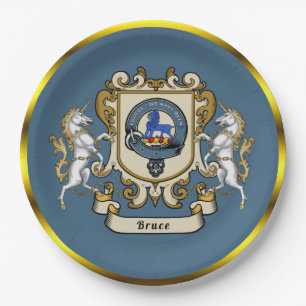Bruce Clan Badge Blue Personalized   Paper Plates