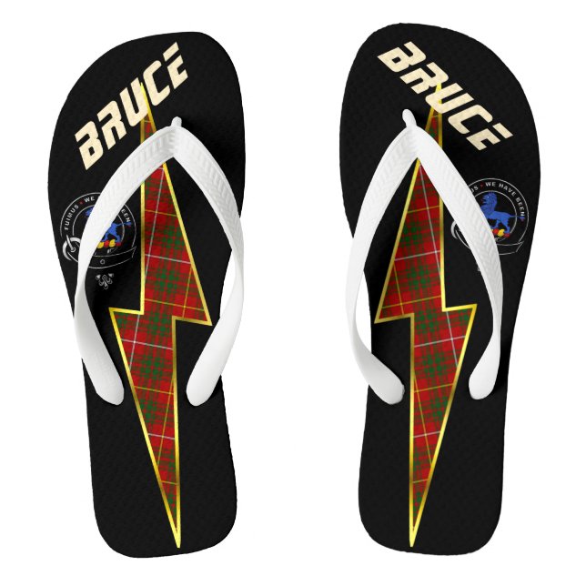 Bruce Clan Badge Lightning Bolt Flip Flops (Footbed)