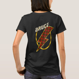 Bruce Clan Badge & Lightning Bolt Tartan T-Shirt
