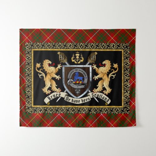 Bruce Clan Badge  Motto wLions  Tapestry