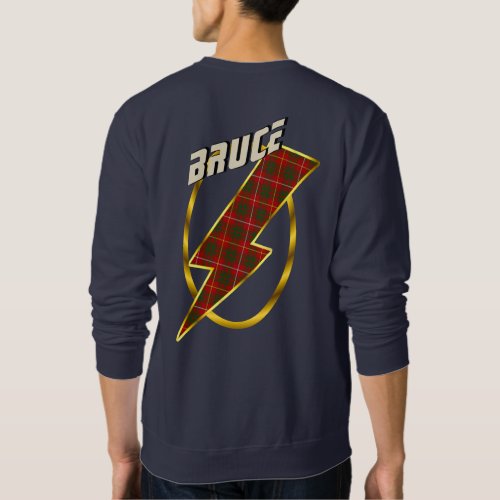 Bruce Clan Badge  Tartan Lighting Bolt Sweatshirt