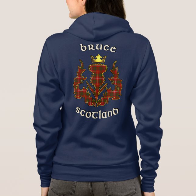 Bruce Clan Badge & Tartan w/Motto Hoodie (Back)