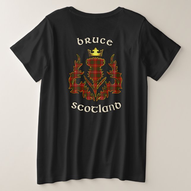 Bruce Clan Badge & Tartan w/Motto T-Shirt (Design Back)