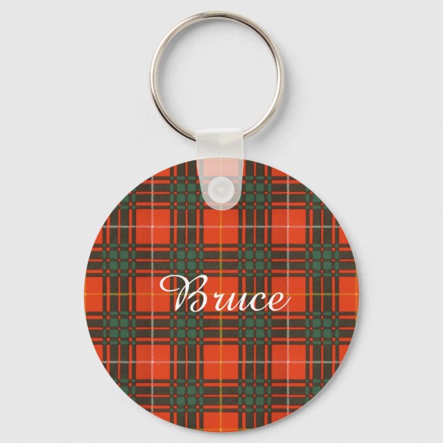Bruce clan Plaid Scottish tartan Keychain (Front)