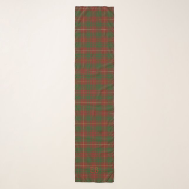 Bruce Clan Plaid, Tartan with your initials Scarf (Front)