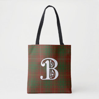 Bruce Clan Tartan Monogram Tote Bag