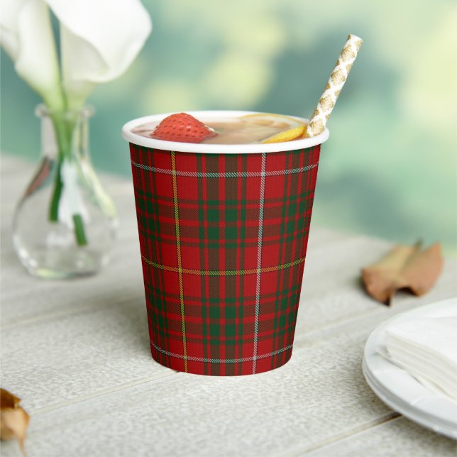 Bruce Clan Tartan Plaid Paper Cups (Insitu)