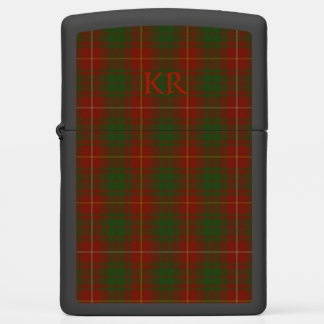Bruce Clan Tartan, Plaid with your initials Zippo Lighter