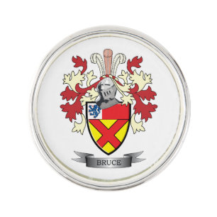 Bruce Family Crest Coat of Arms Pin