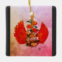 Bruce Fender Guitar rock & Roll Roses