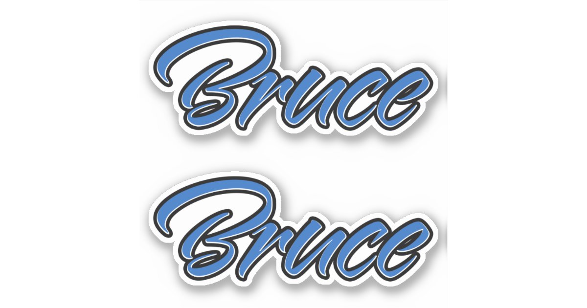 Bruce Name blue stickers sticker set | Zazzle