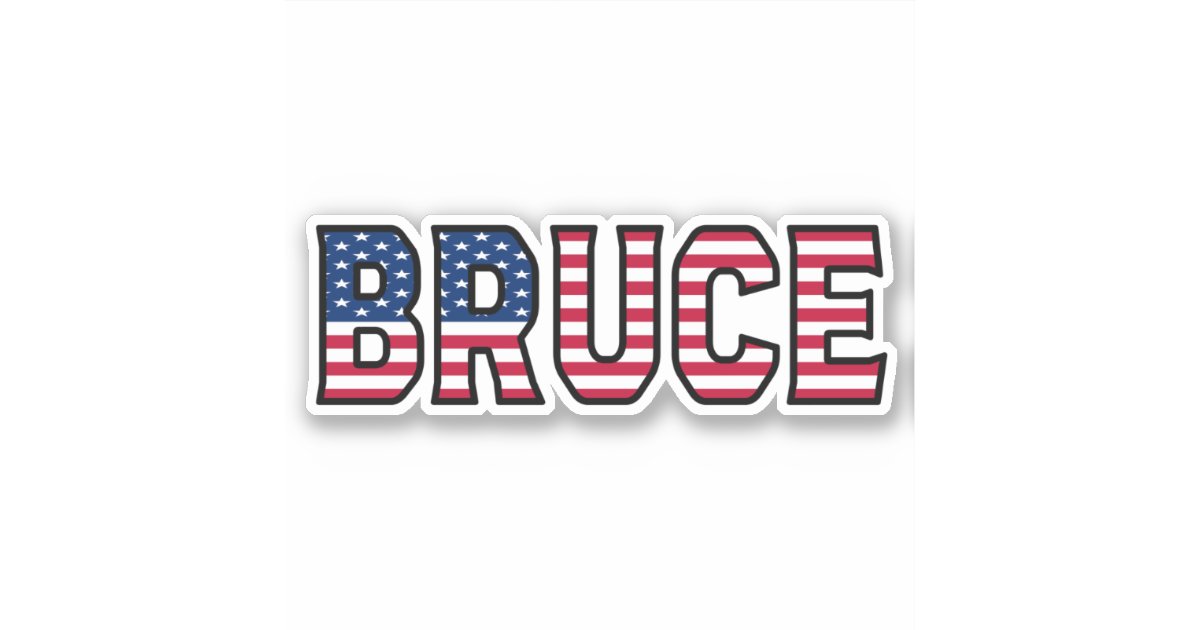 Bruce Name First Name USA Sticker Stickerset | Zazzle