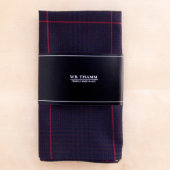 Bruce Navy/Brown/Red Plaid Pocket Square (Front)