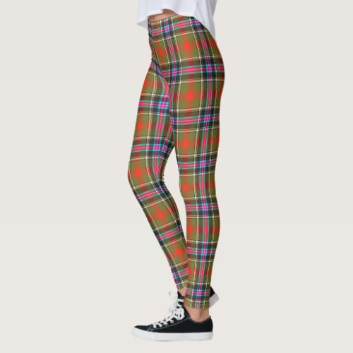 Bruce of Kinnaird Ancient Tartan Plaid Pattern Leggings