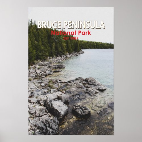 Bruce Peninsula National Park Canada Art Vintage  Poster