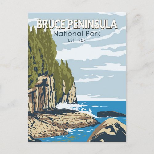 Bruce Peninsula National Park Canada Travel Art Postcard