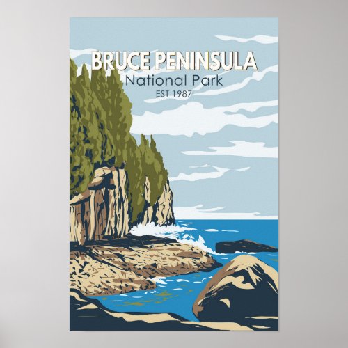 Bruce Peninsula National Park Canada Travel Art Poster