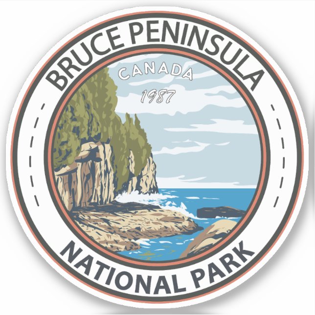 Bruce Peninsula National Park Canada Travel Art Sticker (Front)