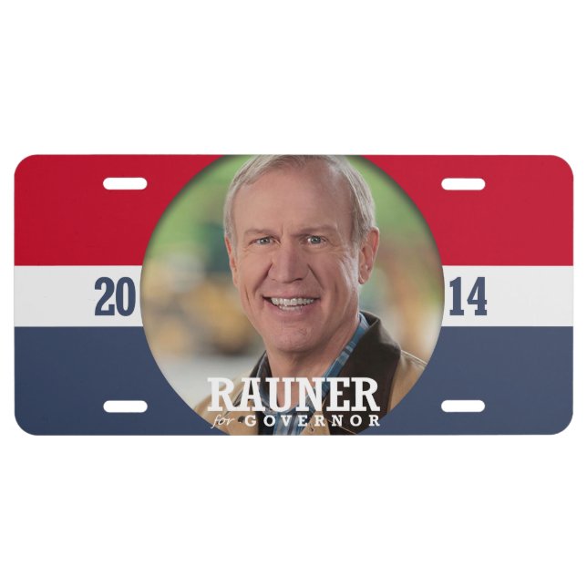 BRUCE RAUNER CAMPAIGN LICENSE PLATE (Front)