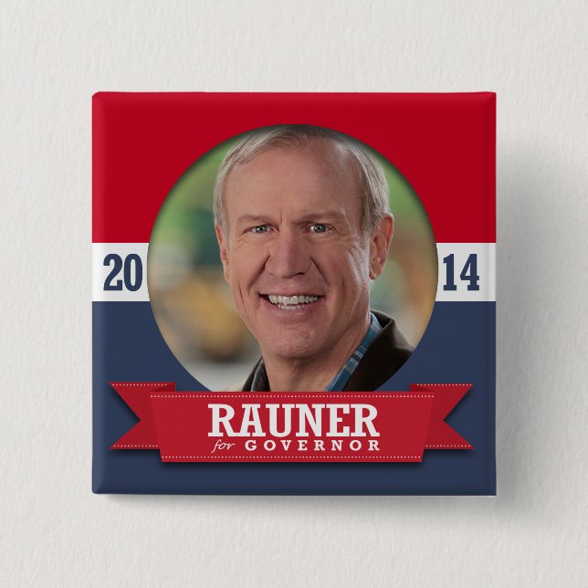 BRUCE RAUNER CAMPAIGN PINBACK BUTTON (Front)