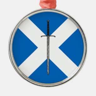 Bruce Sword on Saltire Metal Ornament