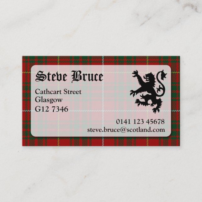 Bruce Tartan Business Card (Front)