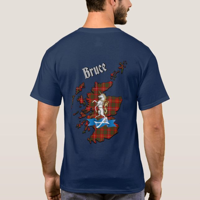 Bruce Tartan Map & Badge T-Shirt (Back)