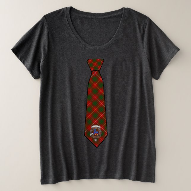 Bruce Tartan Necktie T-Shirt w/Badge Women's (Design Front)