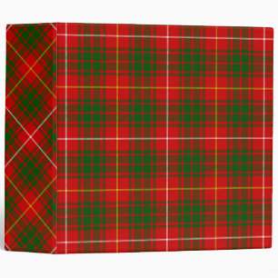 Bruce tartan red green plaid 3 ring binder