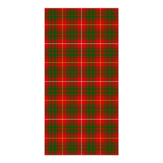 Bruce tartan red green plaid card (Front)
