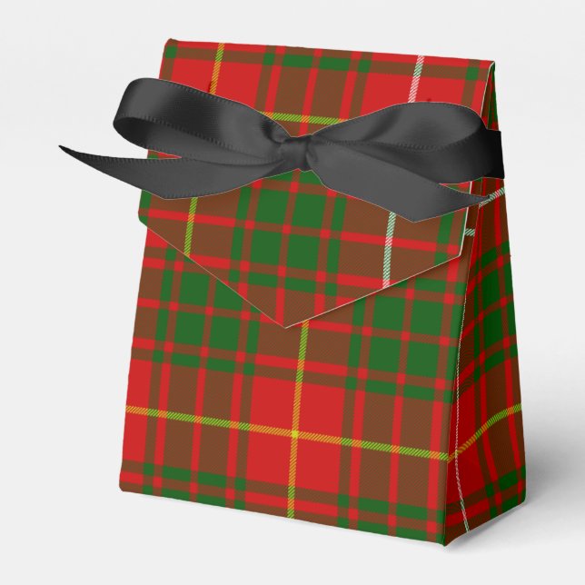 Bruce tartan red green plaid favor boxes (Front Side)