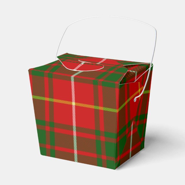 Bruce tartan red green plaid favor boxes (Front Side)